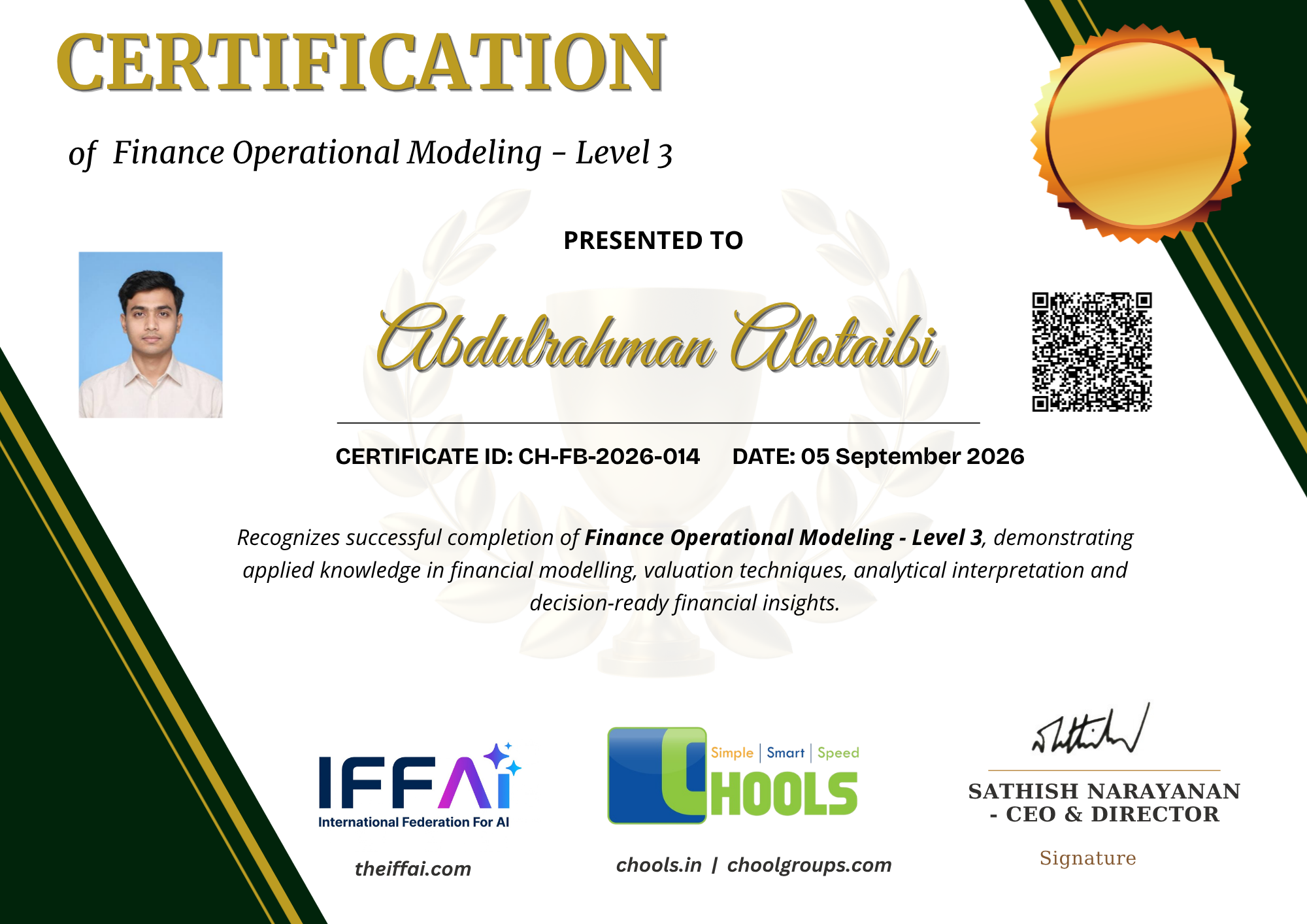 Finance Operational Modeling - Level 3 Certificate